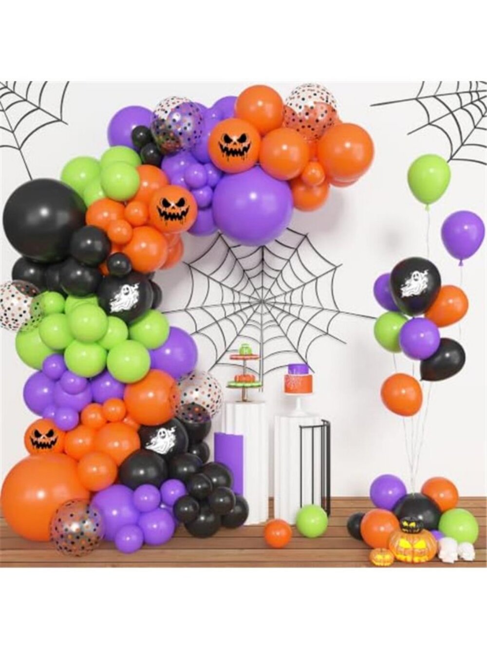 153pcs Halloween Balloon Arch Kit Different Size 18 12 10 5inch